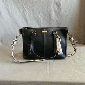 NWT Rachel Zoe | Black Helsie Satchel Purse w/Detachable Snake Print Strap